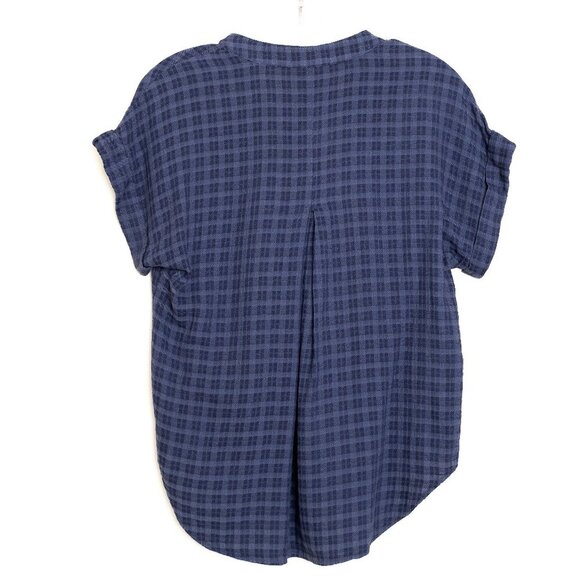 Anthropologie Cloth & Stone Short-Sleeve Pullover Blouse Top Blue NEW - Picture 5 of 14